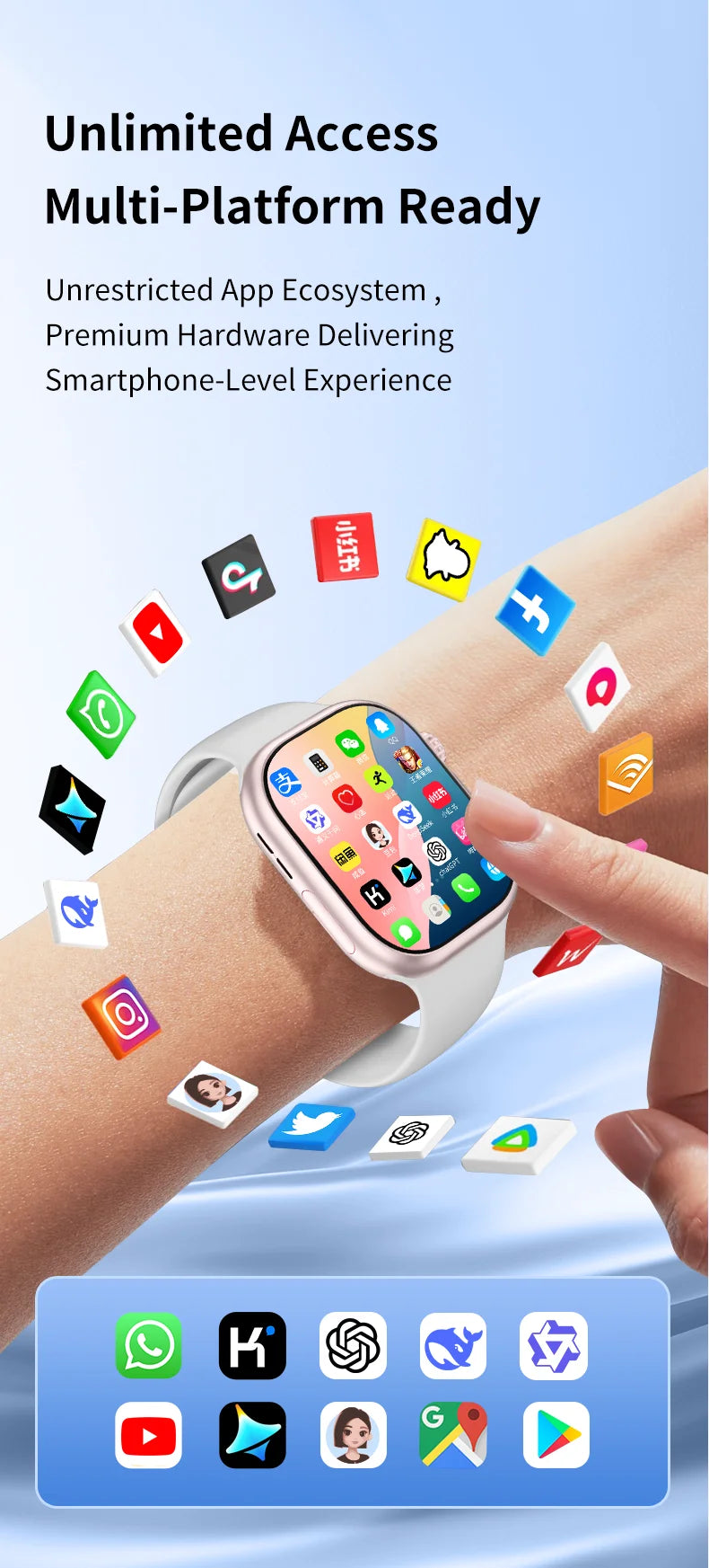 S10 Smartwatch Android 4G LTE | AMOLED 2.06" | Rotating Camera | SIM Card | GPS | WiFi | Men Women Kids | S10 Smartwatch Android 4G LTE | AMOLED 2.06" | Cámara Giratoria | Tarjeta SIM | GPS | WiFi | Hombre Mujer Niños