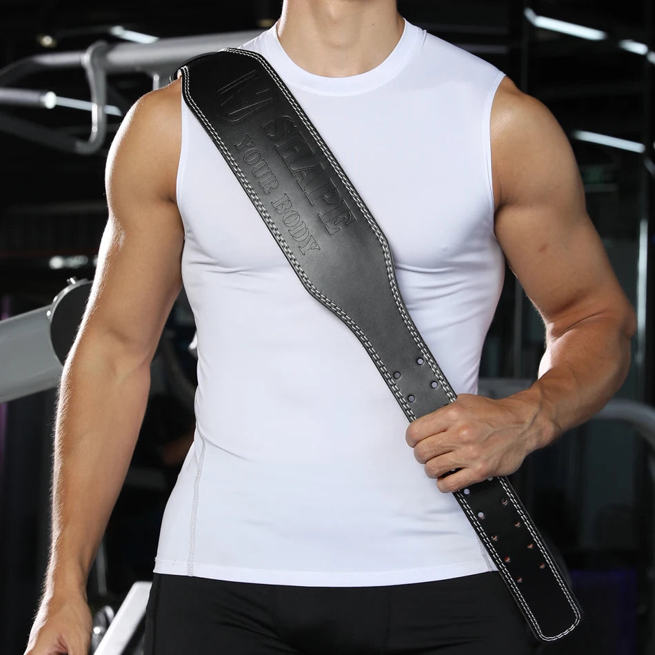 Weightlifting Belt PU & Cow Leather | Waist Support for Powerlifting & Strength Training