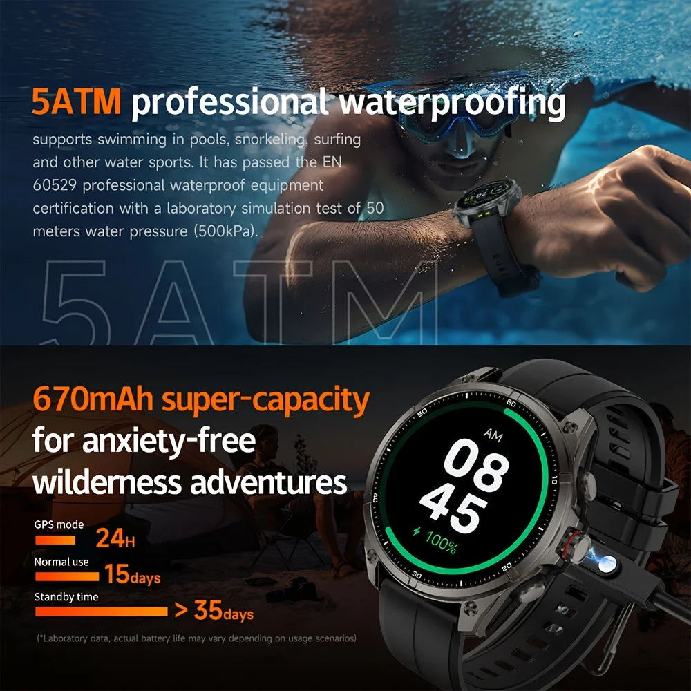 Smartwatch DAORKOW FT66 2026 | AMOLED 1.43" 466×466 | GPS | IP69 | Bluetooth 5.3 | 100+ Sport Modes | Android & iOS | Reloj Inteligente DAORKOW FT66 | AMOLED 1.43" | GPS | IP69 | Bluetooth 5.3 | 100+ Deportes