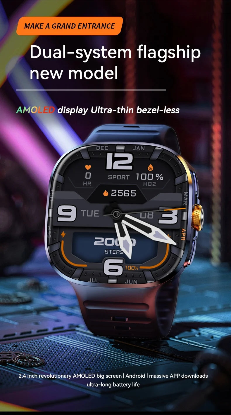 Smartwatch GOLDENSPIKE M99 | AMOLED 2.4" 720×720 | Cámara Giratoria 8MP | 4G | GPS | NFC | WiFi | 2100mAh | Android | GOLDENSPIKE M99 Smart Watch | 2.4" AMOLED | Rotating 8MP Camera | 4G | GPS | NFC | 2100mAh