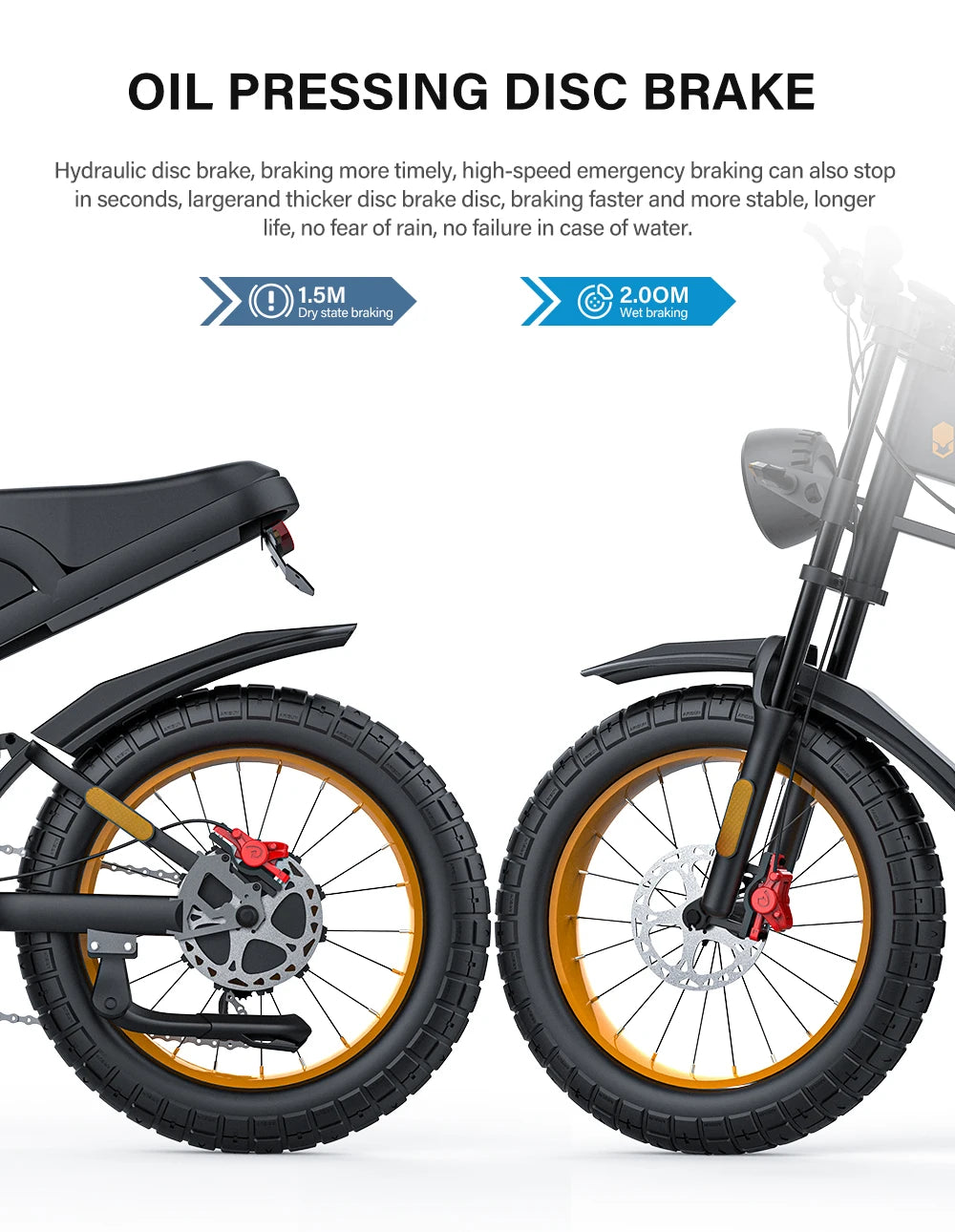 Coswheel GT20 E-Bike | 1500W/2000W/3000W | 60V 25Ah | Fat Tire 20x4.0 | 93 Millas | Shimano 7v | CE UL FCC | Off-Road
