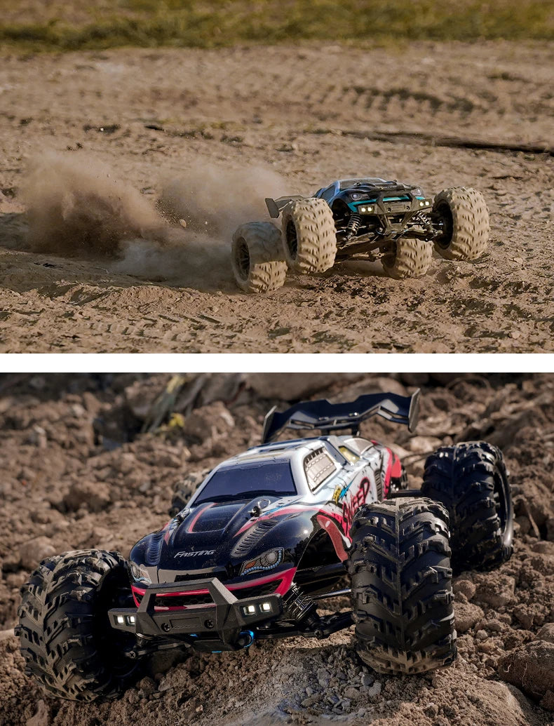 RC Monster Truck 4WD Brushless — 75km/h Off-Road 1/16 Scale | LED Headlights & Metal Parts