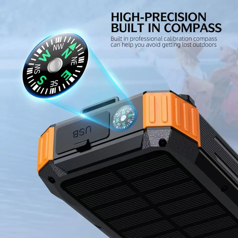 50000mAh Solar Hand-Crank Power Bank | Wireless