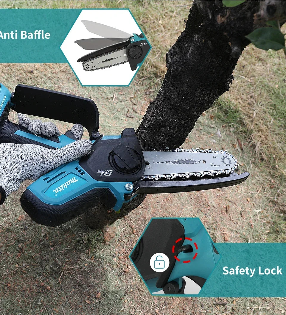 Makita MT-006 | 18V Mini Cordless Chainsaw | 6-Inch Wood Cutting