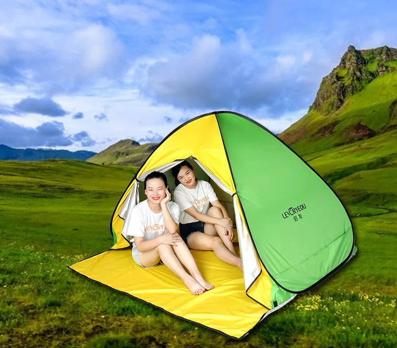 Carpa de Camping Automática Pop Up | Doble Capa 3-4 Personas | Playa e Impermeable