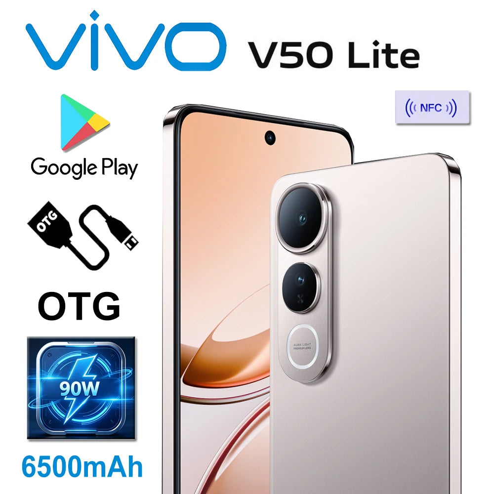 VIVO V50 Lite 5G | 12GB+512GB | 6500mAh 90W | AMOLED 6.77" 120Hz | 50MP | NFC | IP65 | Android 15 | Dual SIM | US/UK/EUR