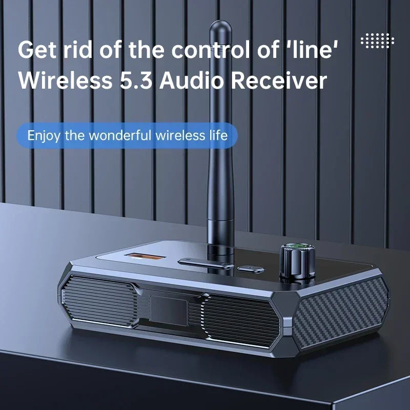 Bluetooth 5.3 Audio Receiver | RCA, AUX & Optical Output | U-Disk Playback | Wireless Adapter for Stereo & Car Speakers