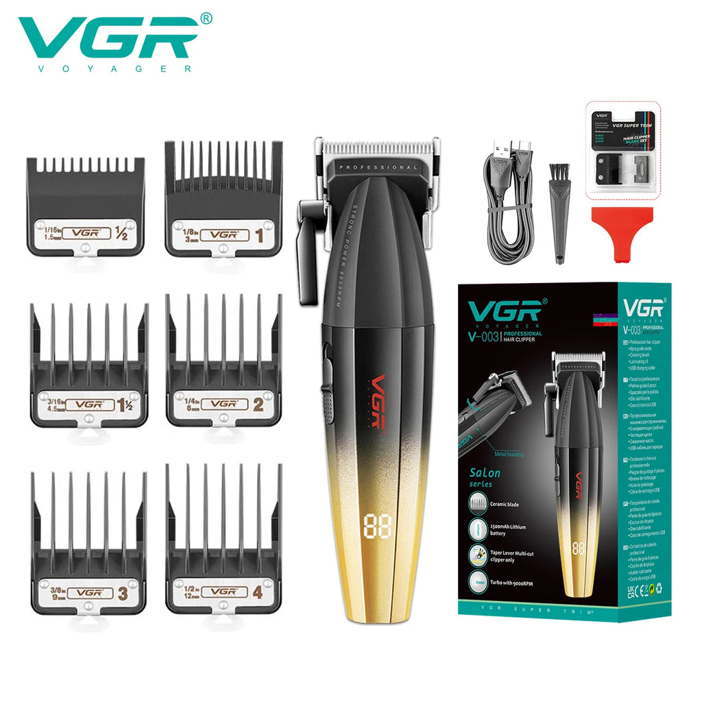 VGR V-003 Cordless Hair Clipper | USB Options / Máquina de corte VGR V-003