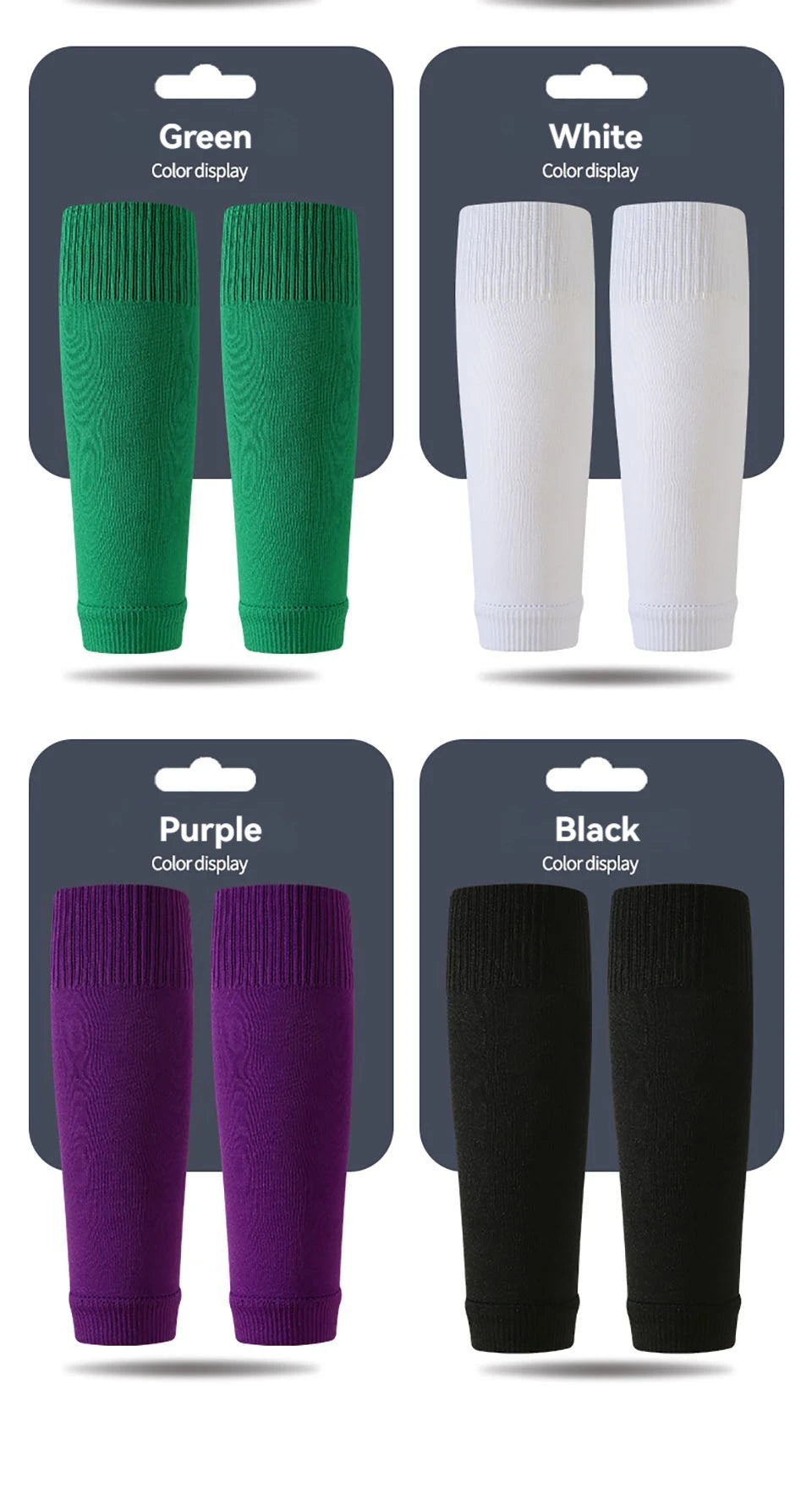 Soccer Leg Compression Sleeve & Shin Guard Socks | Calf Protection for Sports | 10 Colors M/L