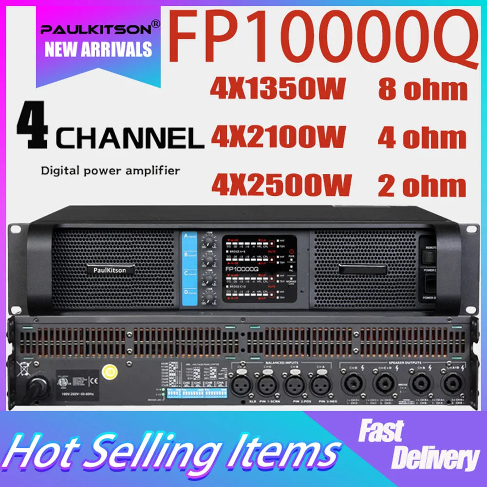 PaulKitson FP10000Q Professional Power Amplifier | 4CH | 2500W | Subwoofer & Line Array | 110V & 220V
