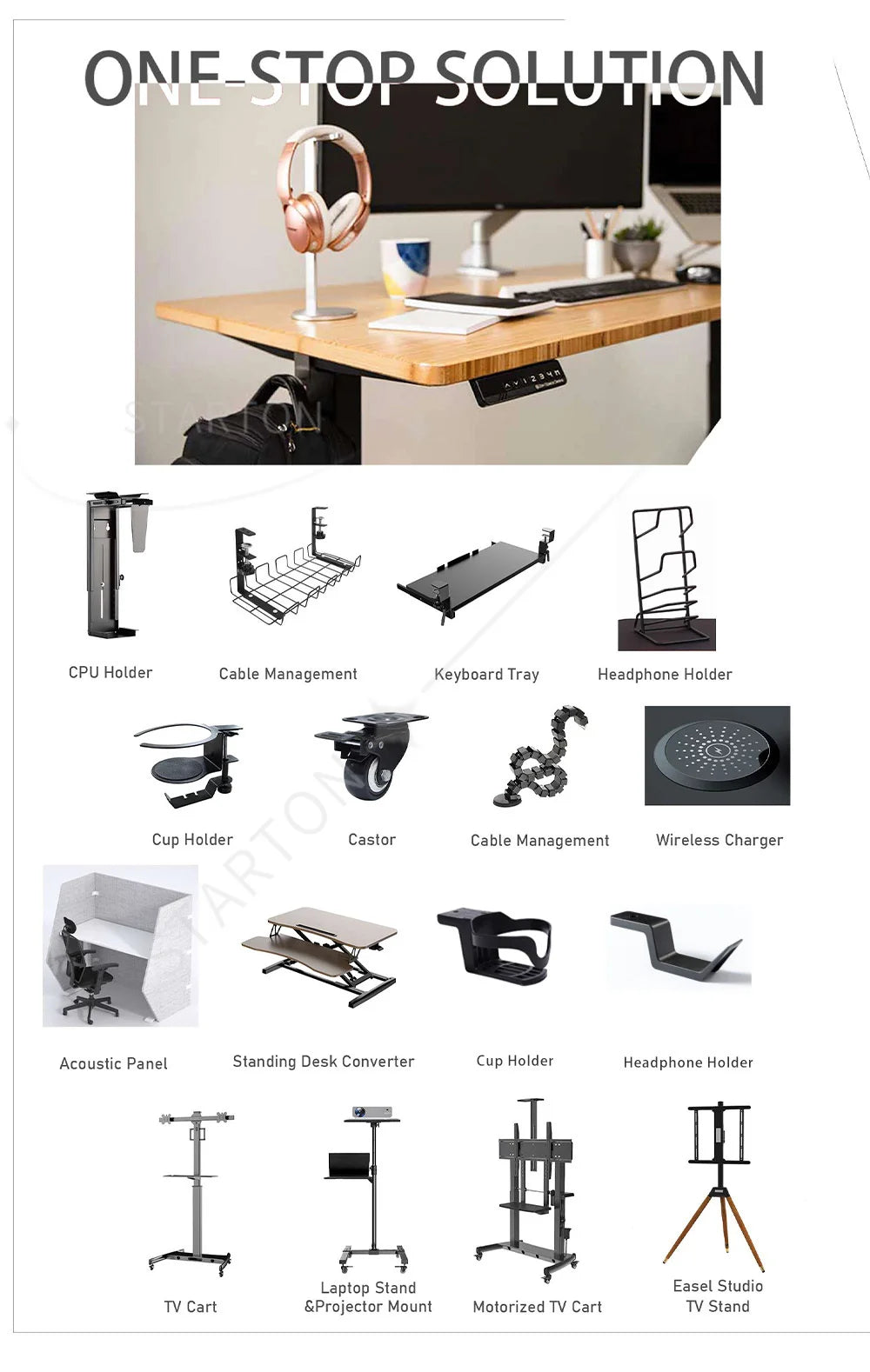 Adjustable Sit-Stand Laptop Desk | 69–92 cm | Escritorio de Altura Ajustable