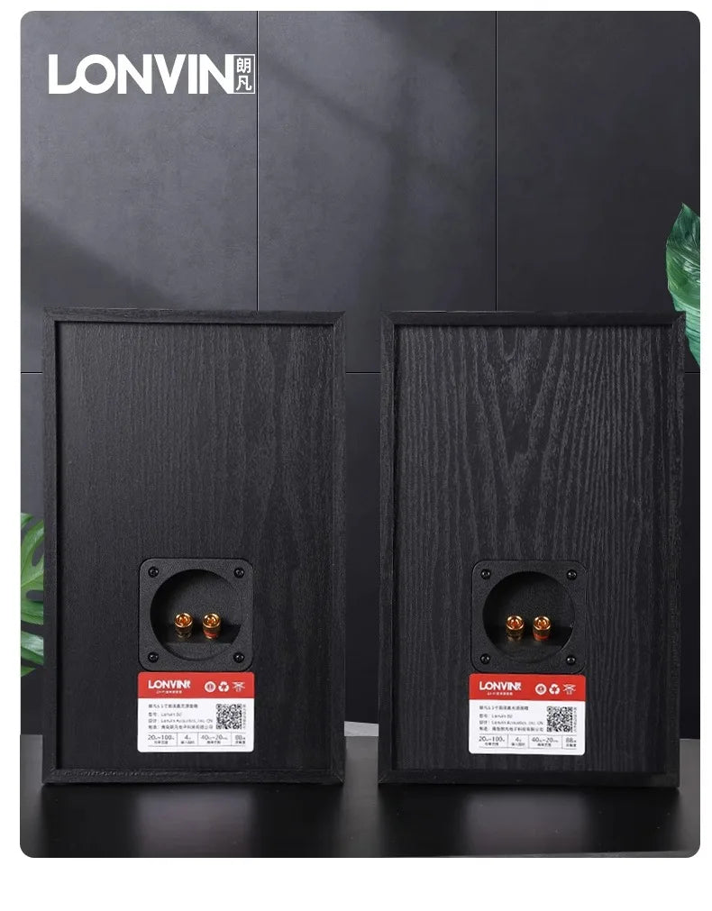 LONVIN D2/D3 | Bocinas Pasivas HIFI 6.5" | 2 Vías, Silk Dome Tweeter, Madera MDF