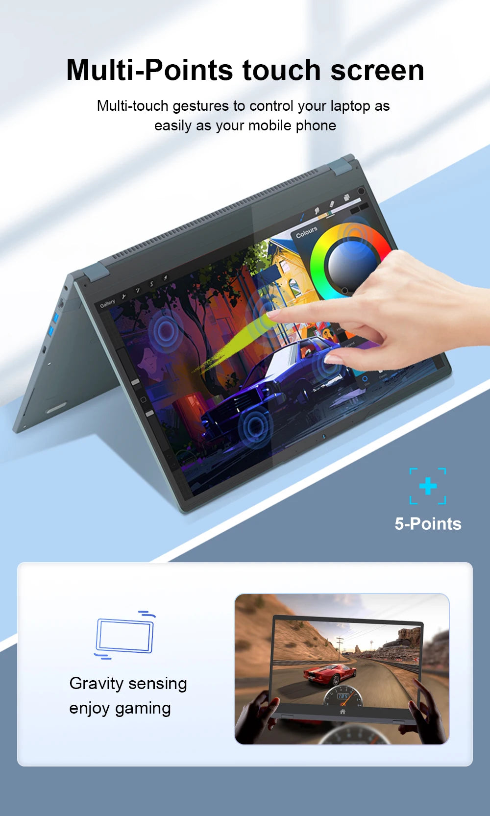 Ninkear YBook15 Laptop 2-in-1 15.6" | AMD Ryzen 3, 16GB RAM, 512GB SSD | Touch 360°, Windows 11