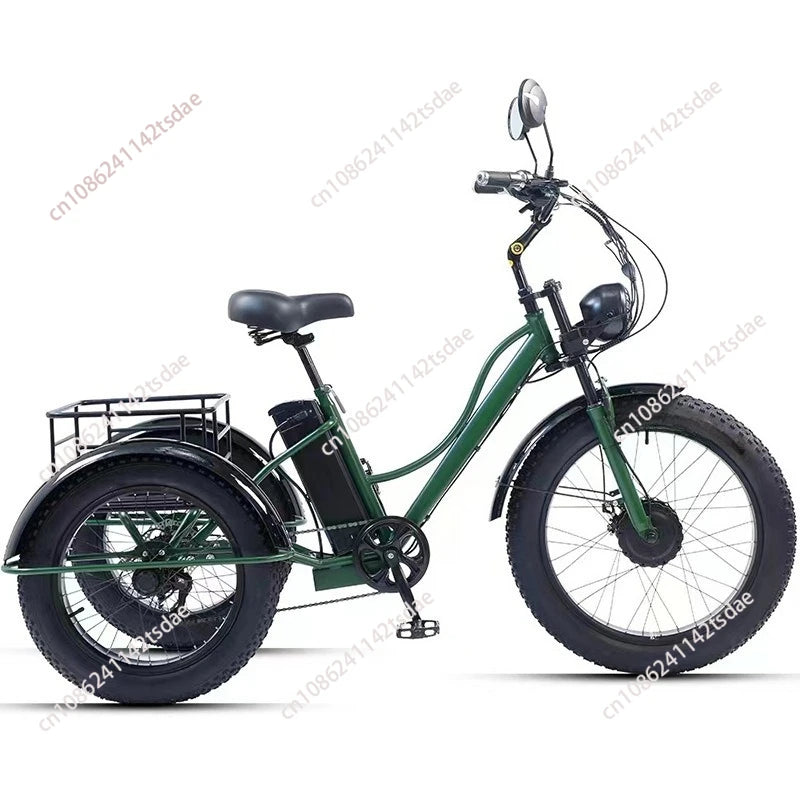 Triciclo Eléctrico 750W | 3 Ruedas | 48V 15Ah Extraíble | 2 Asientos | Todo Terreno | Adultos y Mayores | E-Tricycle