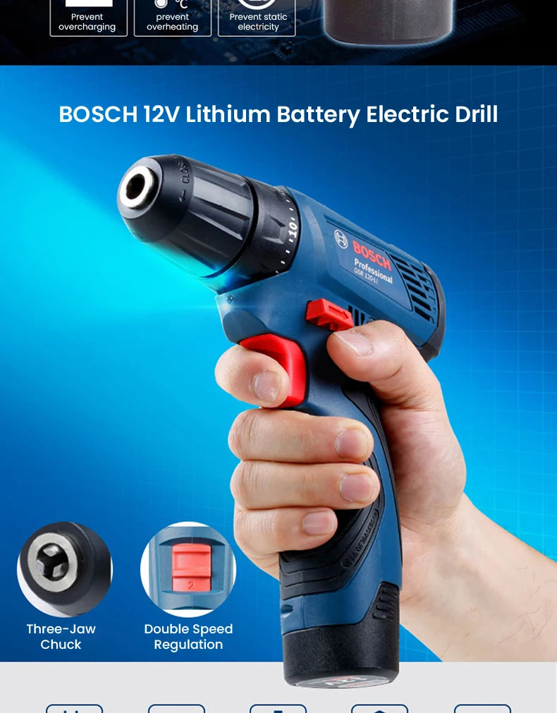 Bosch GSR 120-Li | Cordless Drill Driver | Battery Options