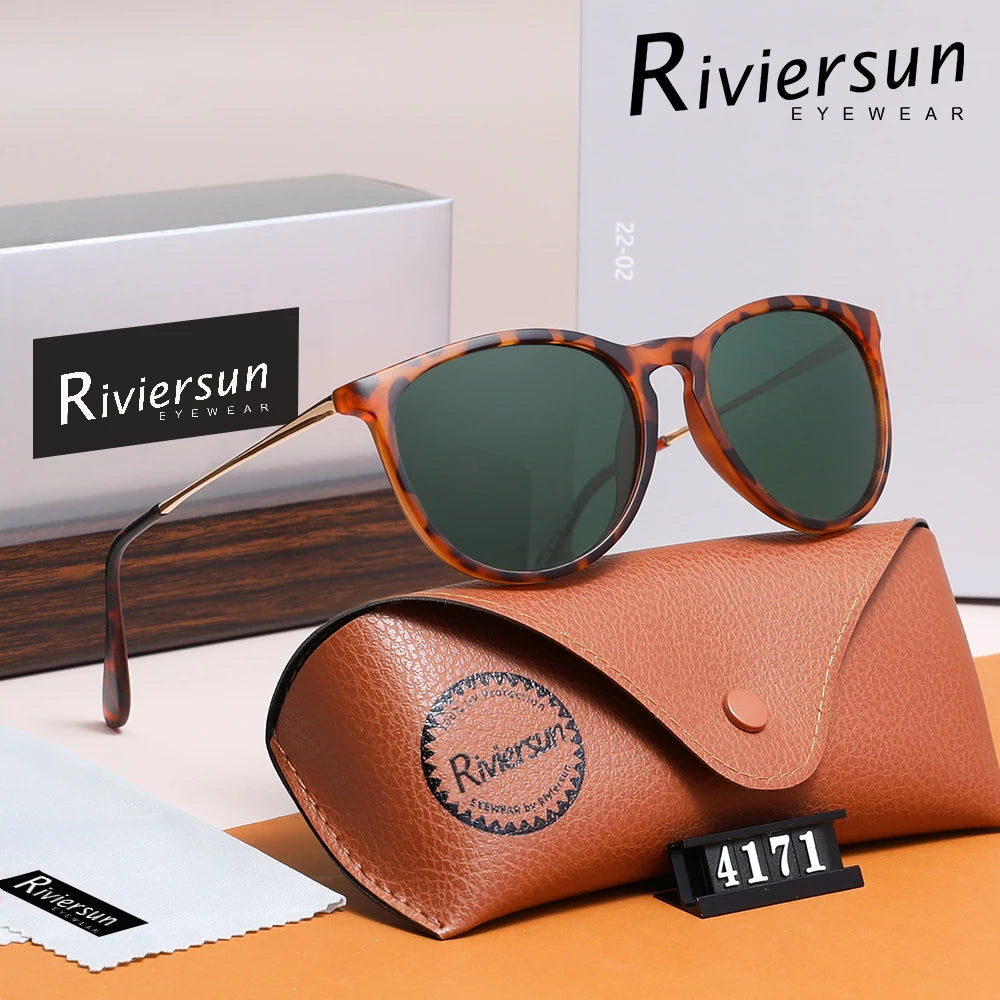 RIVIERSUN Gafas de Sol Cat Eye Polarizadas para Mujer | UV400 | Marco de Aleación | Modelo S28