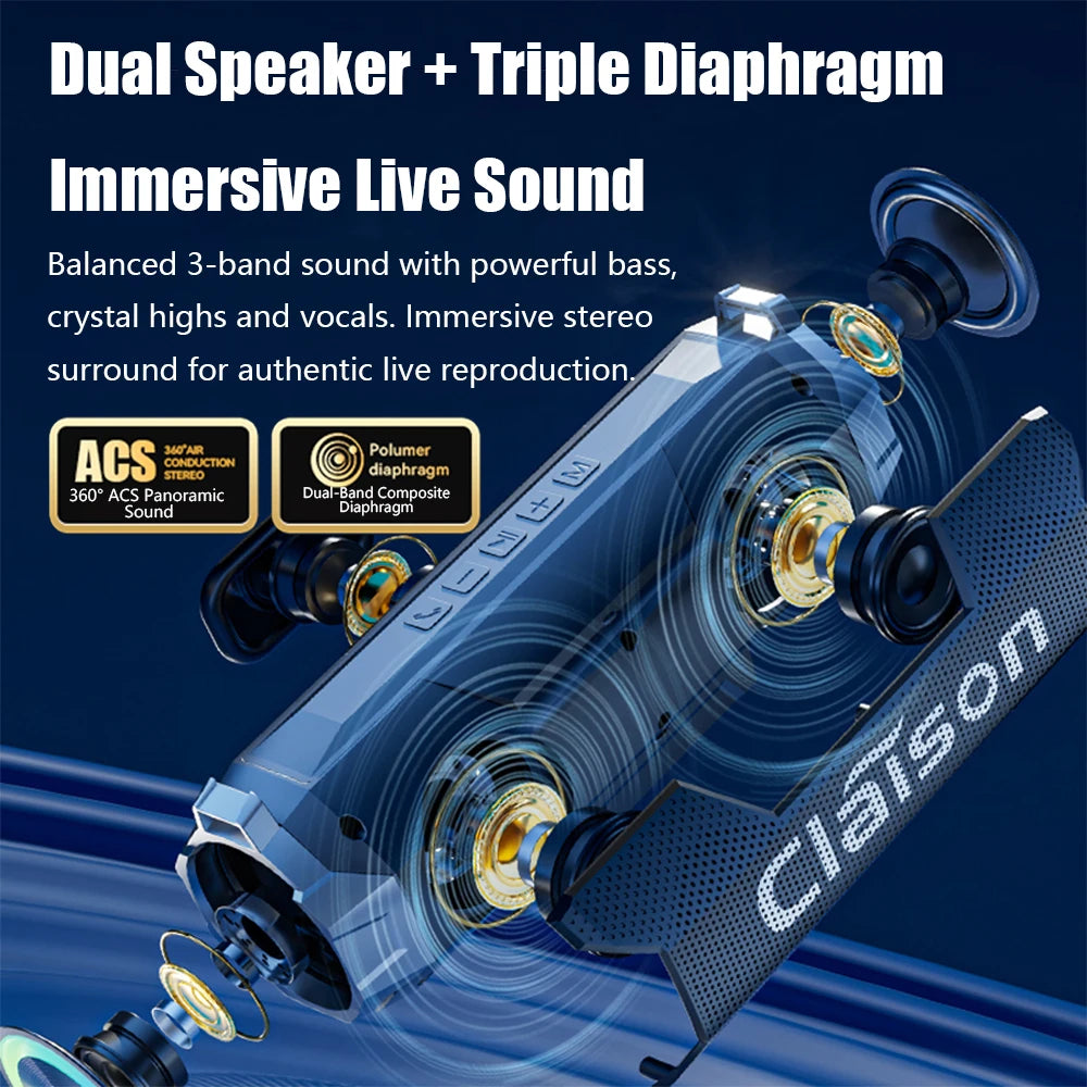 CLAISON T9 Bluetooth 5.3 Speaker | Hi-Fi Bass & RGB | Altavoz
