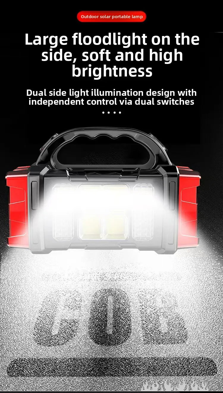Linterna LED Recargable USB y Solar | Alta Potencia para Camping y Exteriores