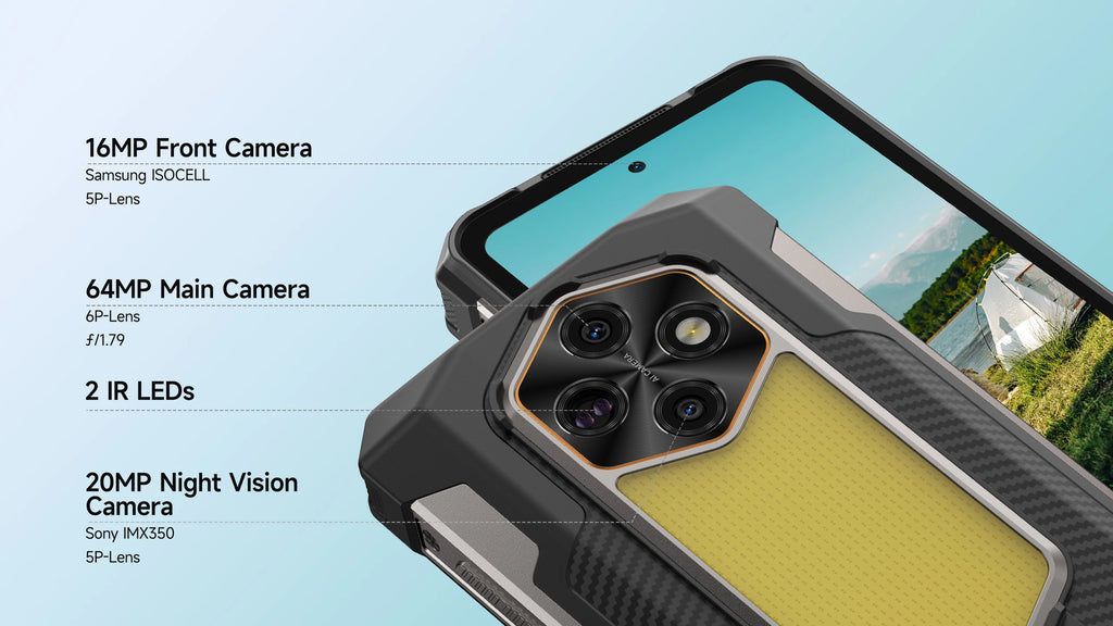 Ulefone RugKing 5 Pro | Rugged Phone 4G 20000mAh 64MP Android 16 | IP68 NFC 33W