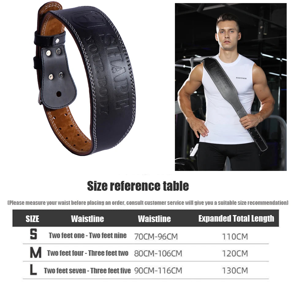 Weightlifting Belt PU & Cow Leather | Waist Support for Powerlifting & Strength Training