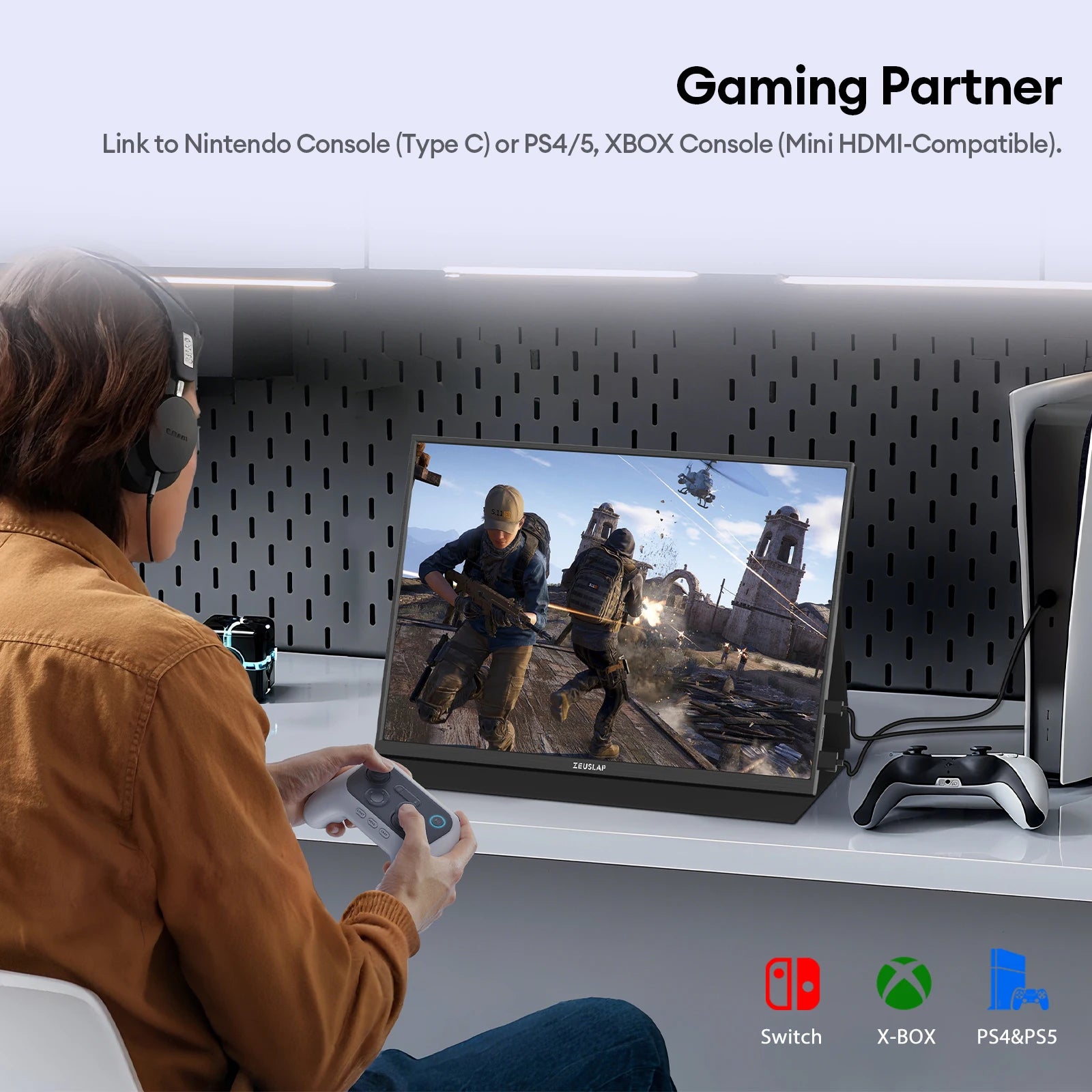 ZEUSLAP P16T | Monitor Portátil Táctil 16" 1200P IPS | 100% sRGB, HDR10, Type-C, VESA
