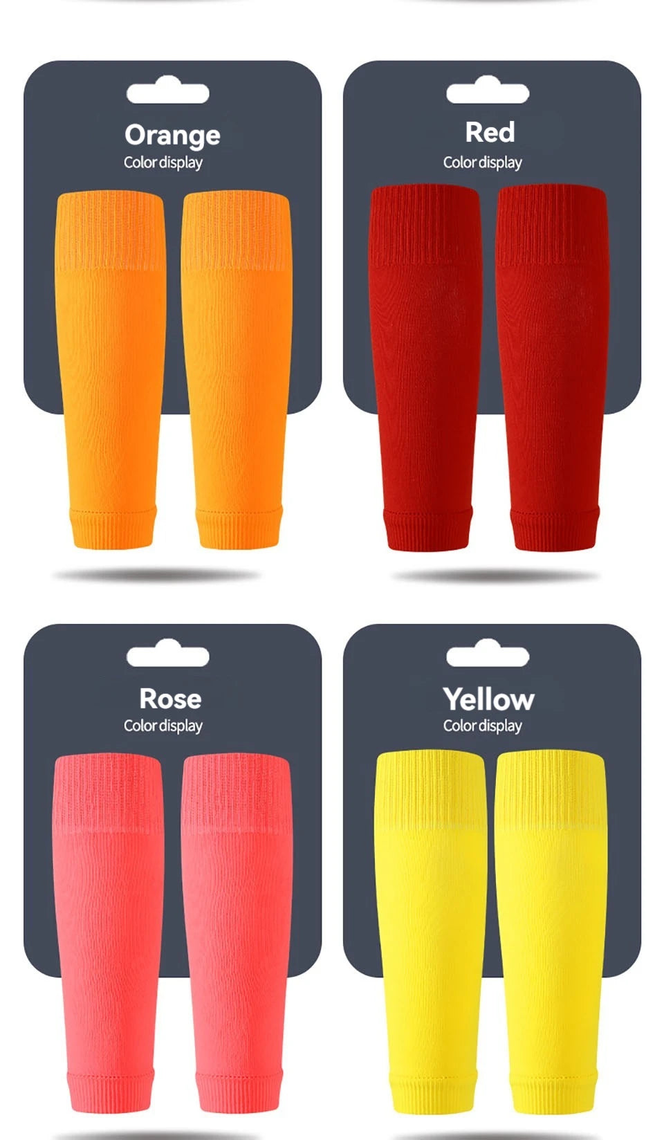 Soccer Leg Compression Sleeve & Shin Guard Socks | Calf Protection for Sports | 10 Colors M/L