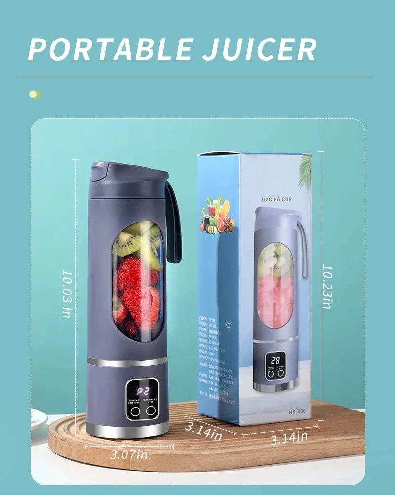 Portable Blender | 450ml & 12 Blades | USB Rechargeable