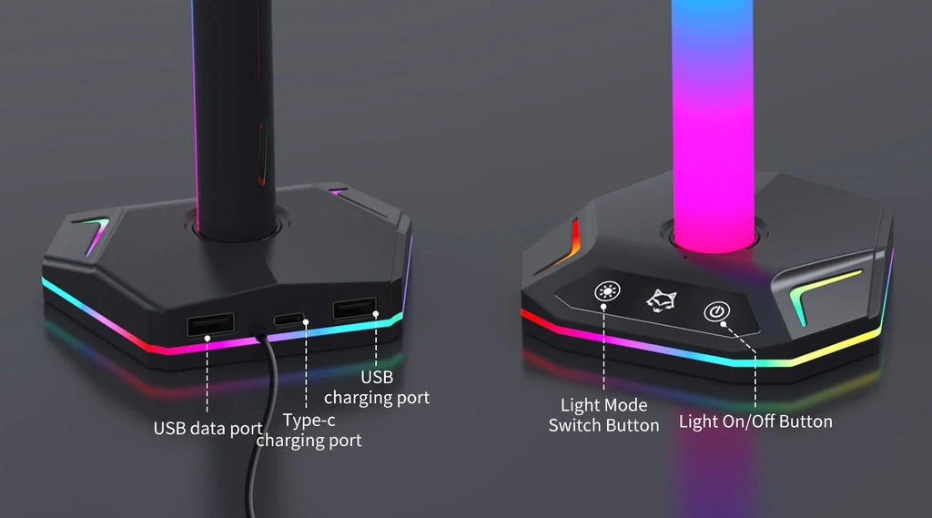 REMANK Controller Holder | RGB Light Stand | PS5, PS5 Slim, PS4, Xbox, PC