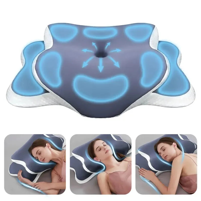 Contoured Memory Foam Neck Pillow | Side & Back Sleep | Almohada Cervical