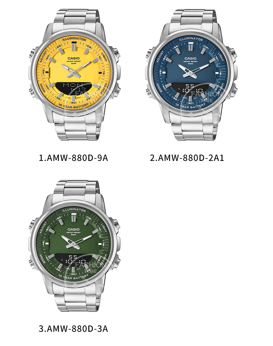 Casio AMW-880 Series | Calendar & Multiple Time Zones | Men's Watch