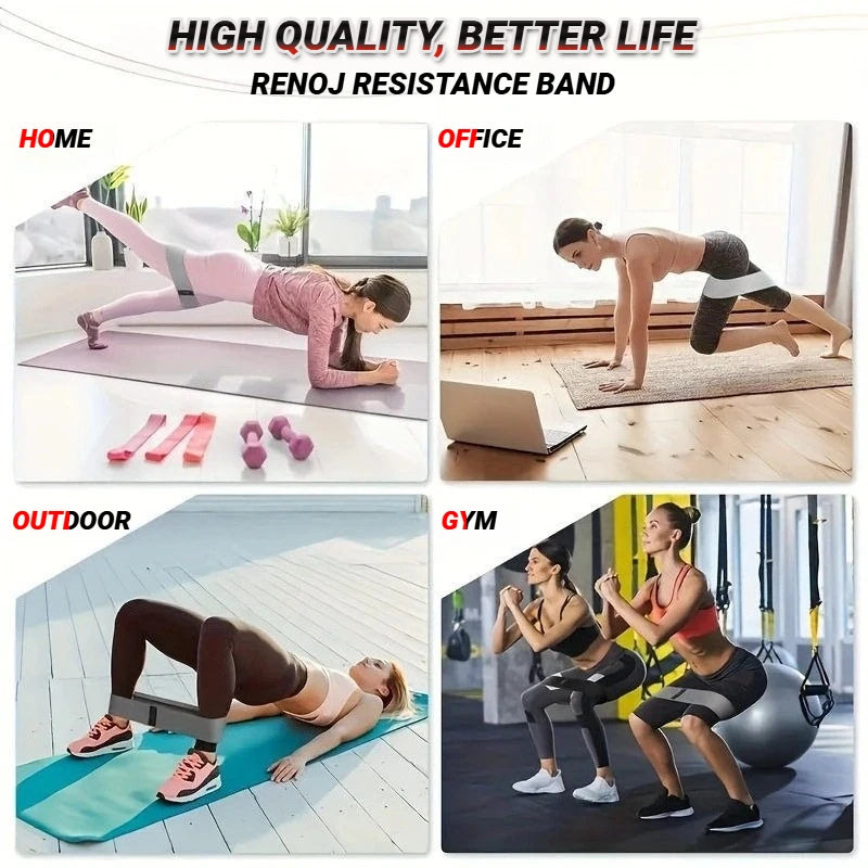 Set de Bandas de Resistencia para Glúteos y Caderas | Tela Antideslizante | Yoga y Fitness