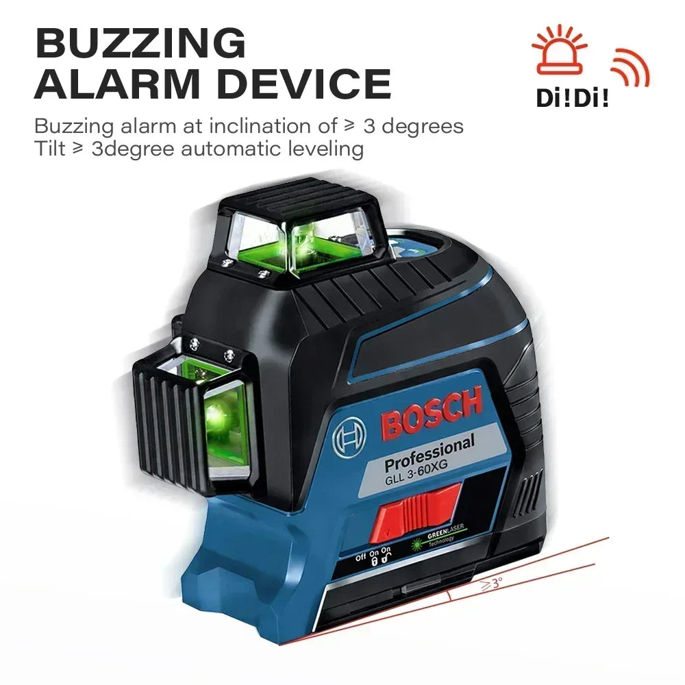Bosch GLL3-60XG | Green 3D 12-Line Laser Level | Self-Leveling