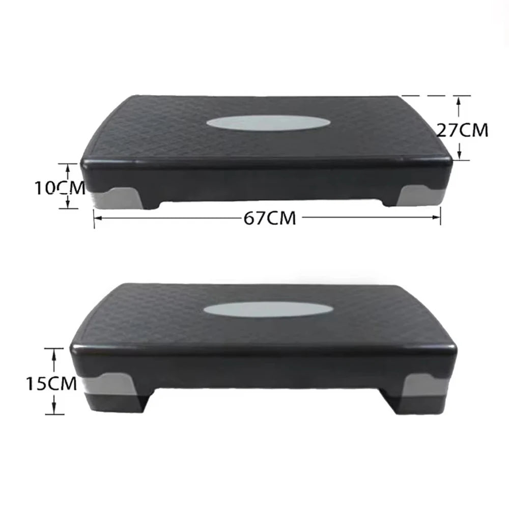 Aerobics Step Platform | 2-Level Adjustable Height | Non-Slip Fitness Stepper for Home Gym