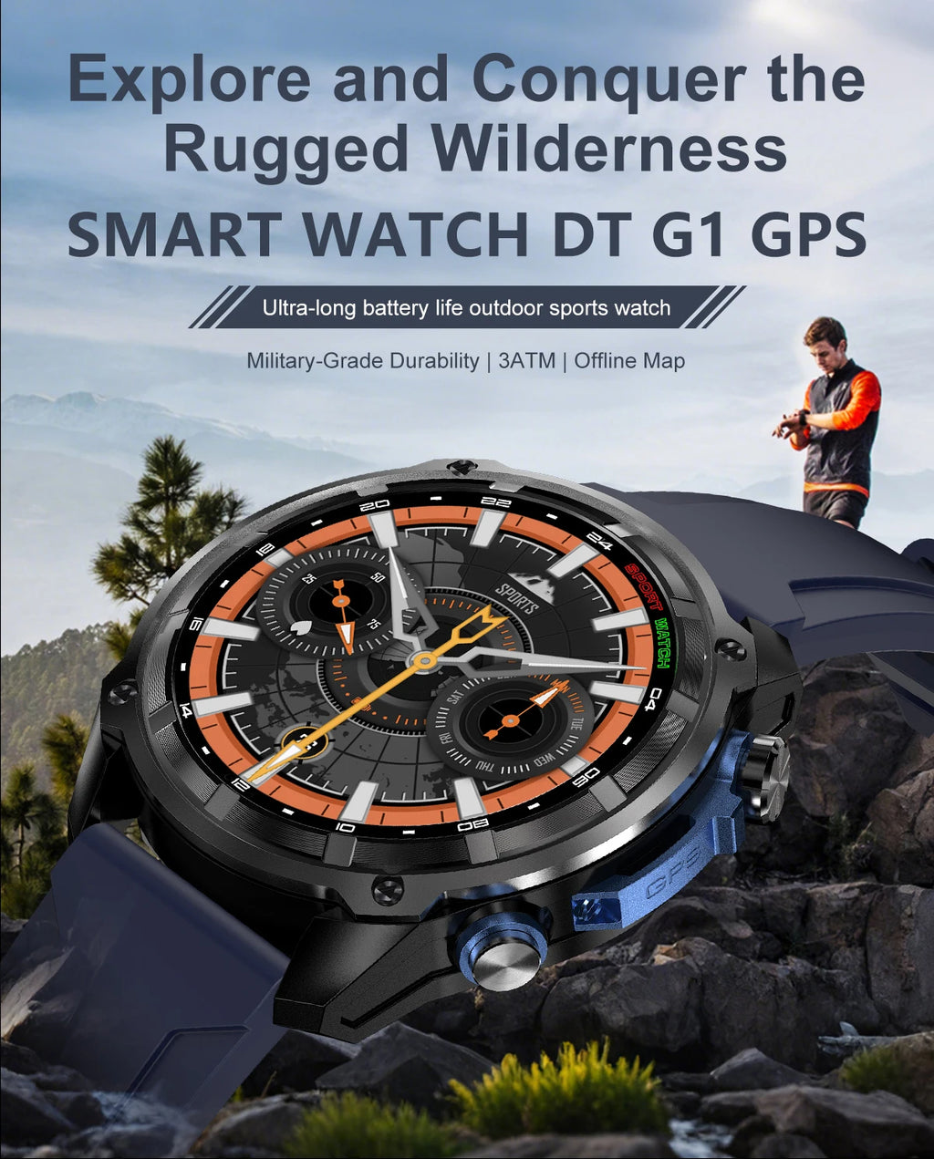 GPS Smartwatch 2025 | AMOLED 1.43" HD Gorilla Glass | 1000mAh | 10ATM Waterproof | Bluetooth Calling | Men Sport | Smartwatch GPS 2025 | AMOLED 1.43" HD Gorilla Glass | 1000mAh | Resistente al Agua 10ATM | Llamadas Bluetooth | Deporte