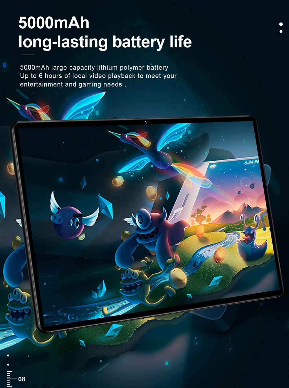 Tablet BDF S10 10.1" | Android 13 | 6GB RAM + 128GB | 4G LTE | Octa-Core | 5000mAh | IPS 1280x800