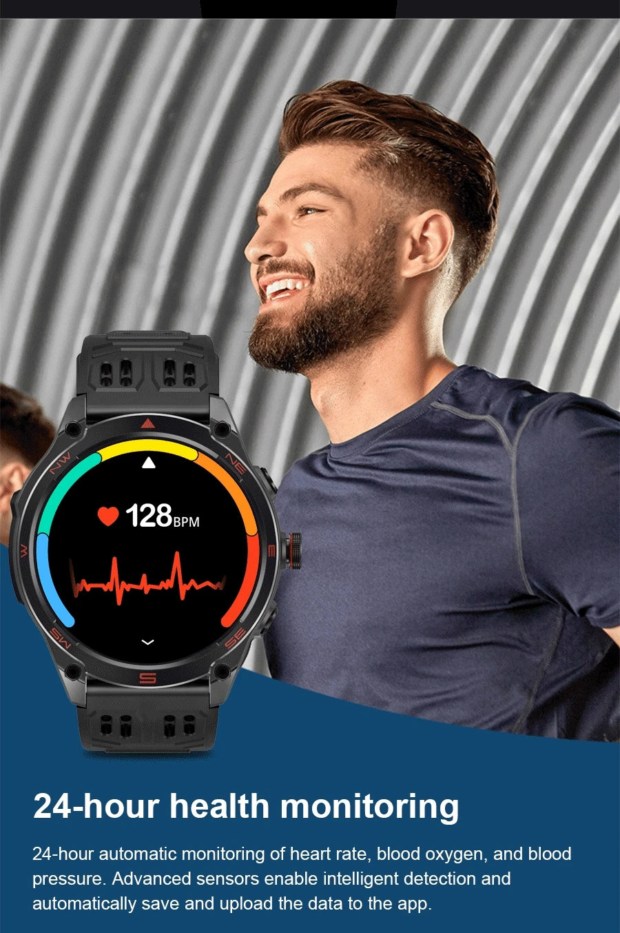 Smartwatch Militar GPS 2025 | AMOLED 1.75" | Batería 1000mAh | Linterna LED | Brújula | Barómetro