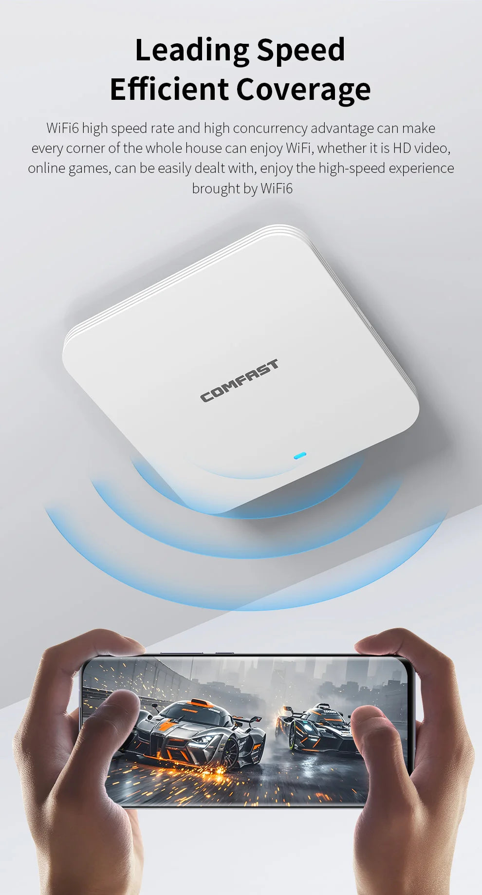 Comfast CF-E391AX Access Point WiFi 6 Techo | AX3000 | 2.5G Port | POE | Mesh | Dual Band | Empresas y Hogar