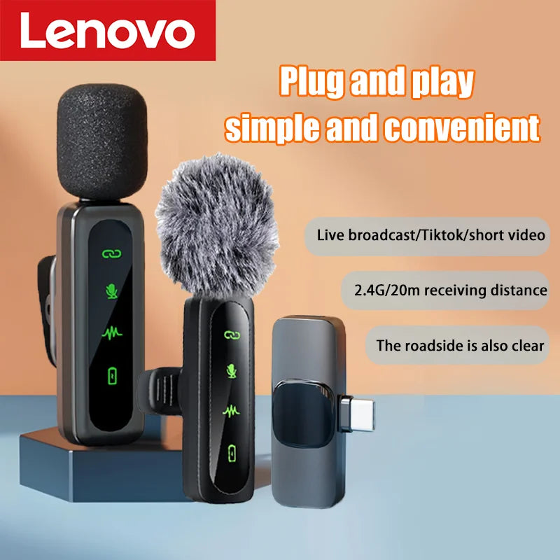 Wireless Lavalier Microphone | Rechargeable Clip-On Mic | iPhone & USB-C