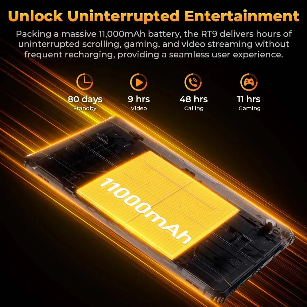 Tablet Robusta Oukitel RT9 10.1" | Android 14 | 24GB RAM + 256GB | 4G LTE | 11000mAh | Resistente al Agua | Huella Digital