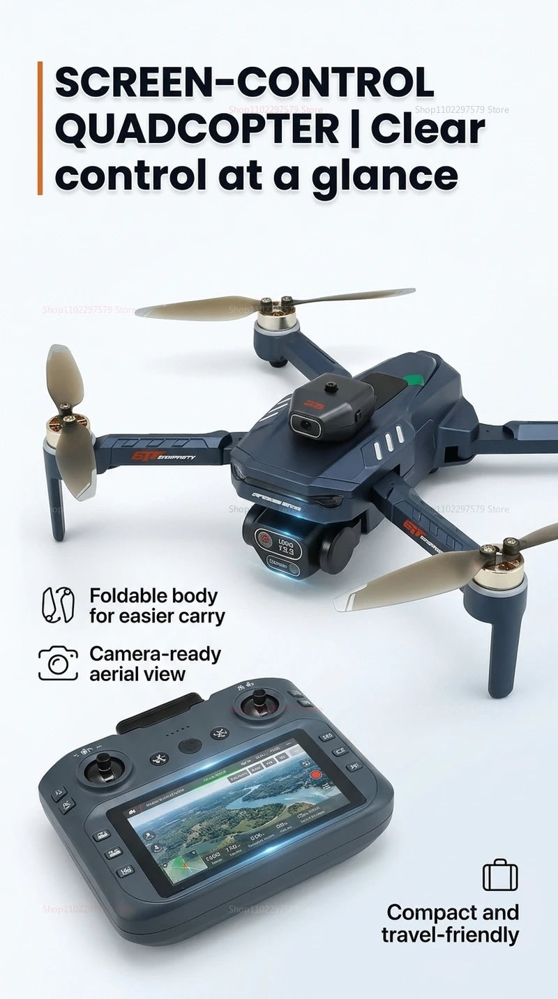 Dron GT8 Cámara Dual 8K HD GPS – Motor Brushless, Gimbal 3 Ejes, WiFi FPV, Pantalla 4.3", Plegable