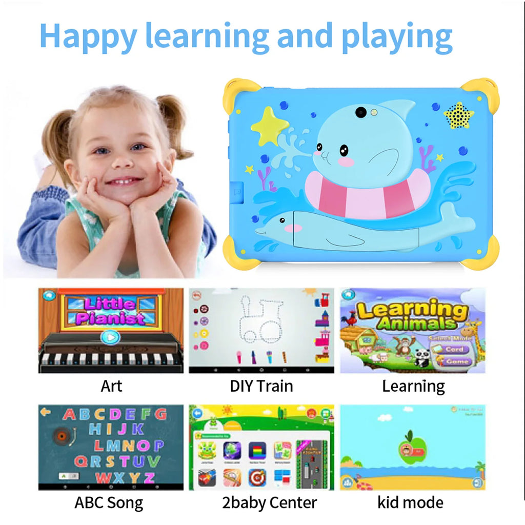 Tablet Infantil BDF 7" | Android 13 | 4GB RAM + 64GB | WiFi | Quad-Core | 4000mAh | Diseño para Niños