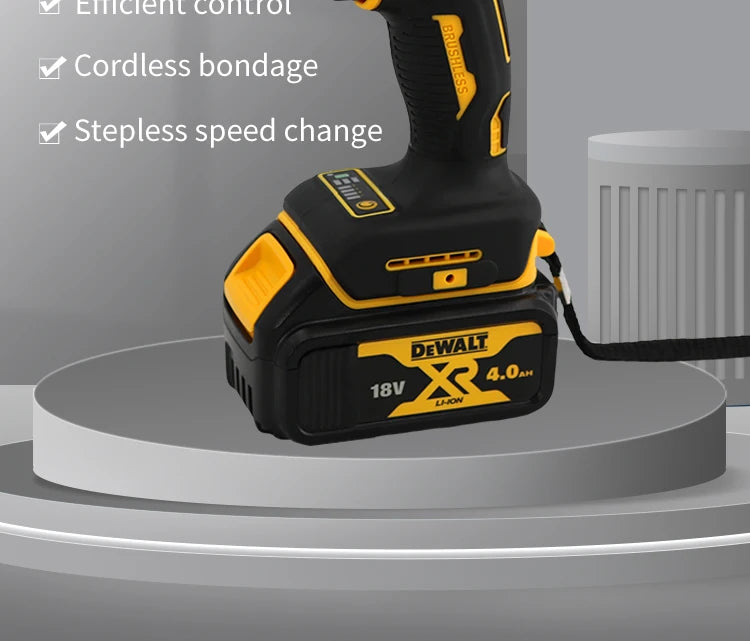 DEWALT-Compatible DCF921 | 20V Brushless Impact Wrench | LED Light