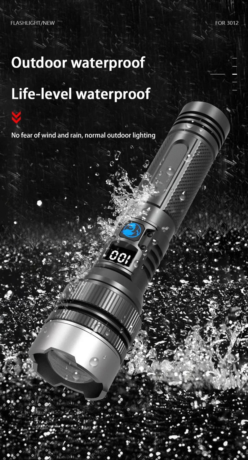 Rechargeable LED Flashlight | Adjustable Zoom | Linterna para Camping