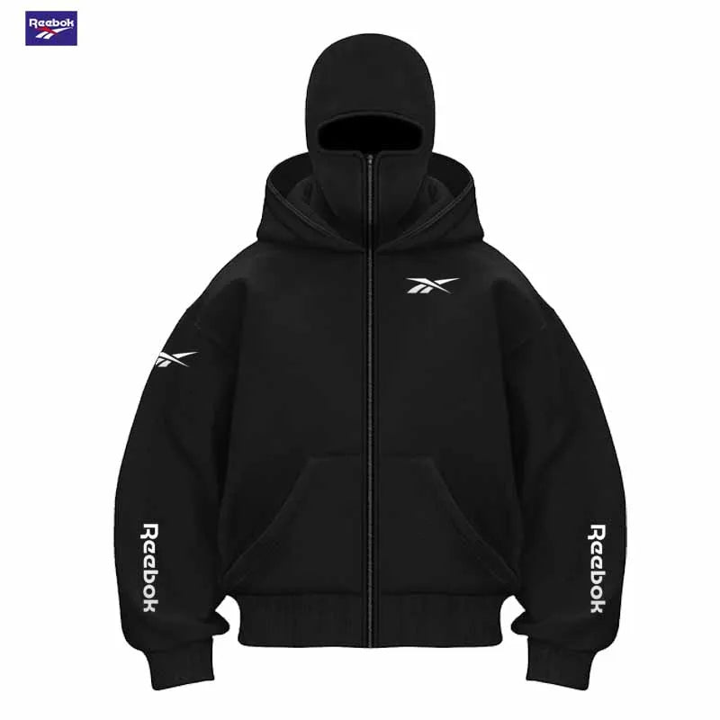 Reebok Men's Zip Hoodie | Thick Polyester Knit | Autumn & Winter