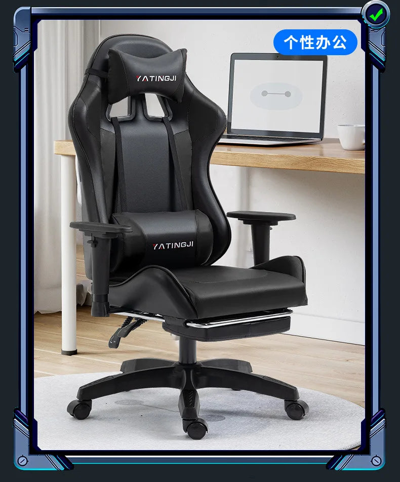 Reclining Massage Gaming Chair | Footrest Option | Swivel