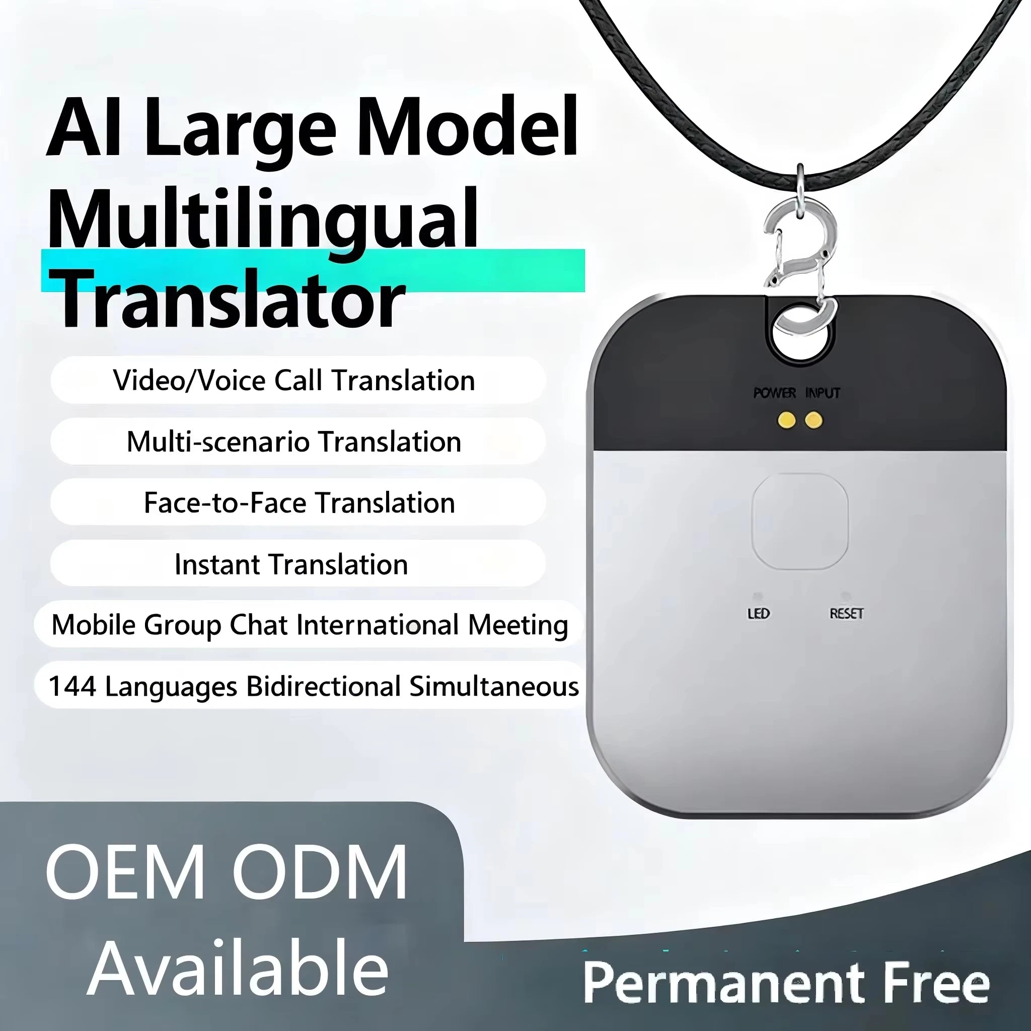 Traductor IA VBNM T3 | 144 Idiomas | Bidireccional | Tiempo Real 0.5s | Sin WiFi | Magnético | Llamadas | Offline | Viajes