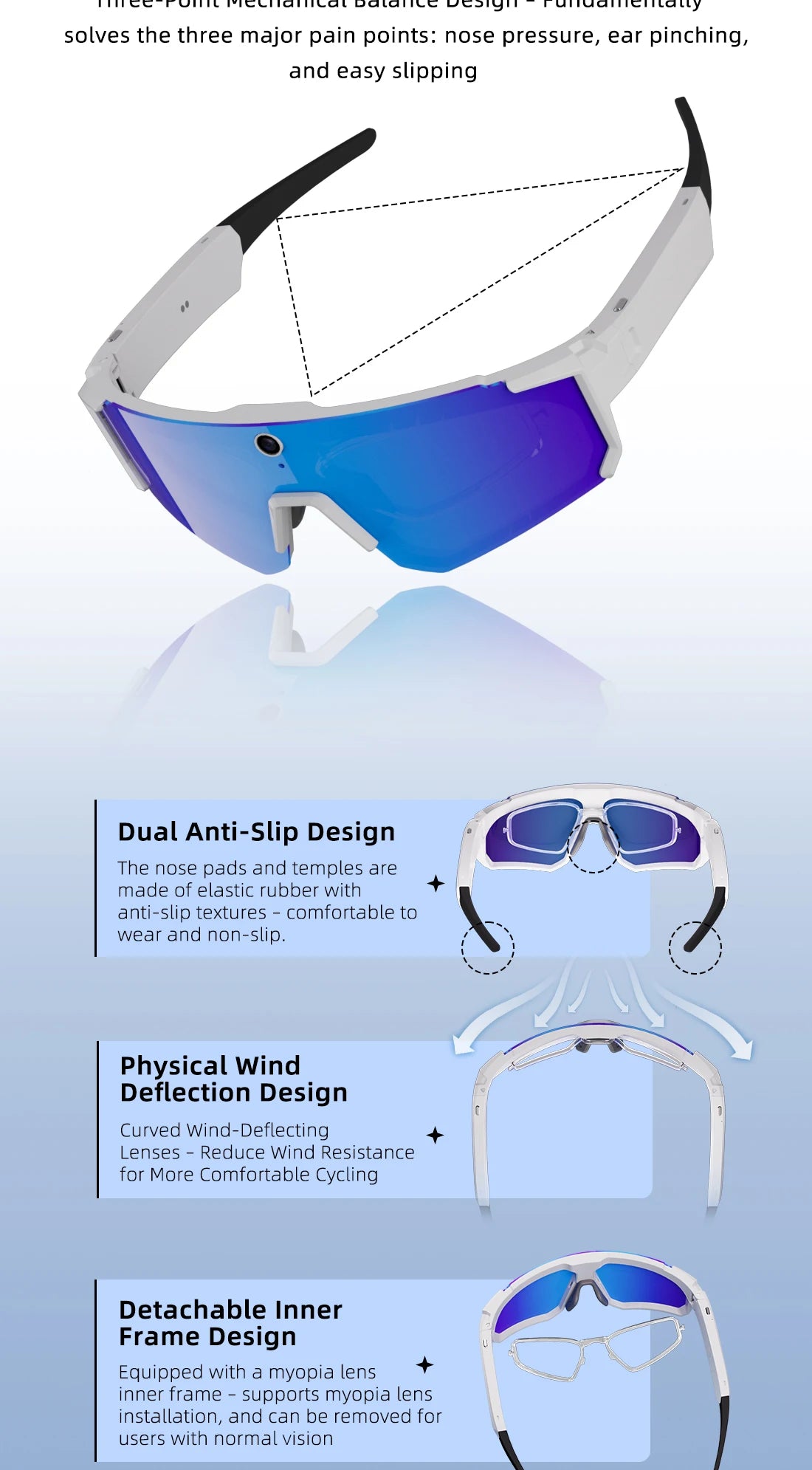 Lentes Deportivos Inteligentes con Cámara IA | 8MP, Bluetooth, Resistentes al Agua