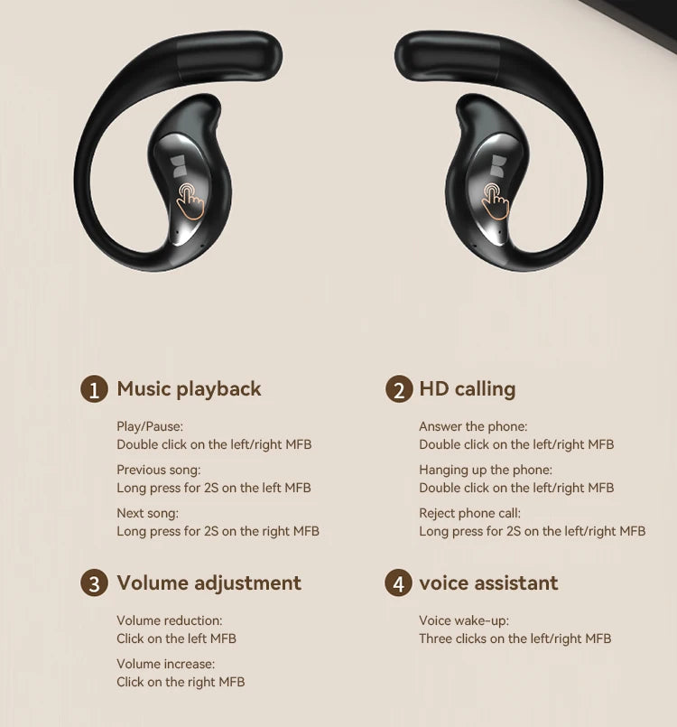 Monster Open Ear - Auriculares Inalámbricos Bluetooth 6.0 | ENC | Deportes y Gaming