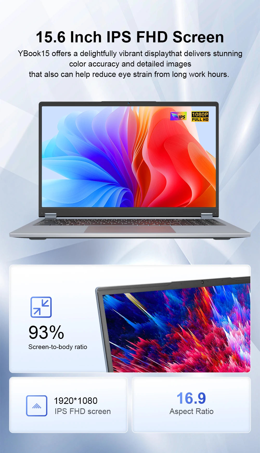 Ninkear YBook15 Laptop 2-in-1 15.6" | AMD Ryzen 3, 16GB RAM, 512GB SSD | Touch 360°, Windows 11