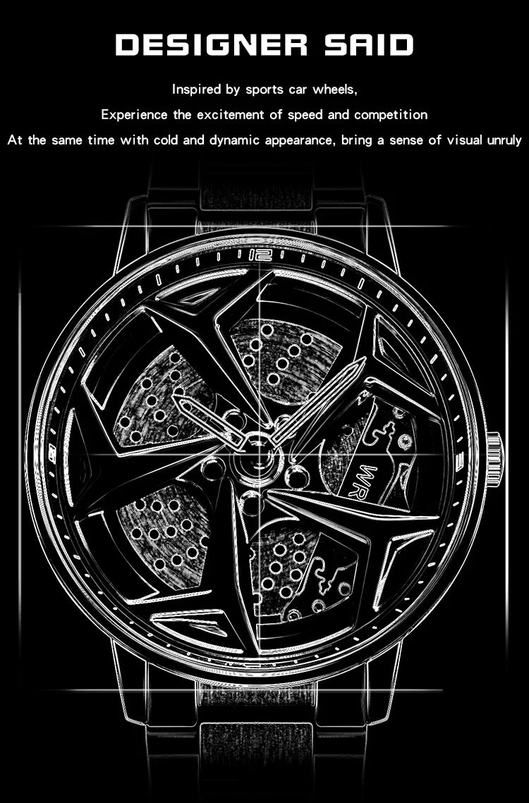 SANDA 1087 Men's Sports Quartz Watch | 360° Rotating Dial | Chronograph | Leather & Steel | Waterproof